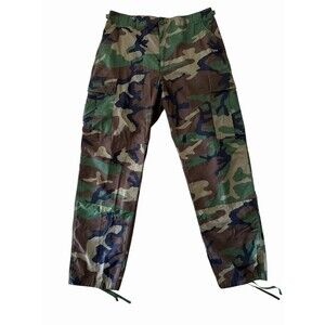 Military Woodland Camouflage Cargo Pants Men Medium Regular Tactical Army